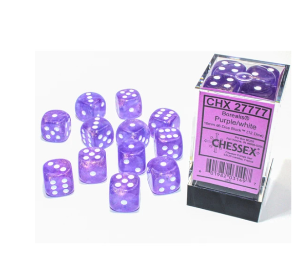 Chessex – Borealis 16mm d6 Luminary Dice Block (12 dice)