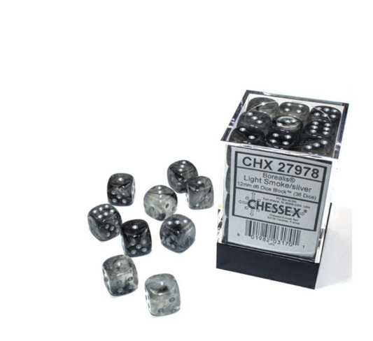Chessex – Borealis 12mm d6 Luminary Dice Block (36 dice)