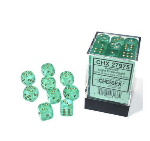 Chessex – Borealis 12mm d6 Luminary Dice Block (36 dice)