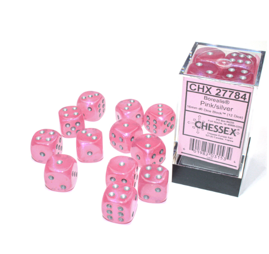 Chessex – Borealis 16mm d6 Luminary Dice Block (12 dice)